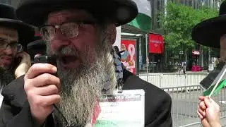 Rabbi Weiss exposing Zionism at counter protest Zionist Israel, World Trade Center NYC, May 23/'21