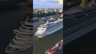 Costa Favolosa - Sailing Away From Hamburg ✨✨ #hamburg #travel #cruise