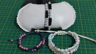 Pulseira dupla em macramé com pérolas passo a passo 