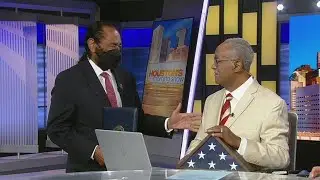 Congressman Al Green presents Jose Grinan with flag flown over U.S. Capitol