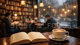 Bookstore Caf&eacute; Ambience ☕ Rain on Window & Acoustic Music | Study & Reading Focus