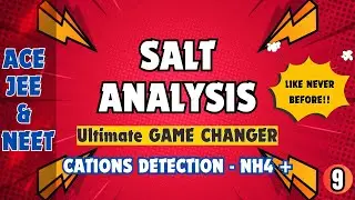 Salt Analysis: Cation Detection | Zero Group | NH4 + with PYQs! #jeemains #jeeadvanced #neet