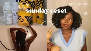 sunday reset: *easy* lazy natural hair wash day ft. OLAPLEX & PATTERN (type 4)