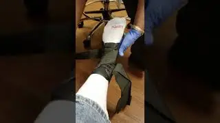 Putting on ankle brace