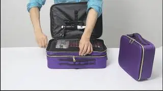 Relavel Portable Makeup Luggage,Chomeiu 2 Layer Large Size Make Up Bag Adjustable Makeup Box