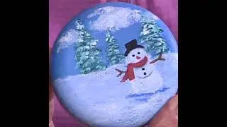 Spirit of Winter Rock Painting