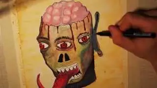 Three-Eyed Creature - Speed Painting (Watercolors)
