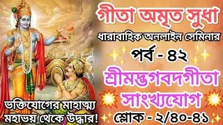 গীতা অমৃত সুধা 🌼 আবার শুরু! | Bhagavad Gita Online Class | পর্ব–৪২ | Shlok 2/40–41 |
