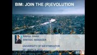 BIM: Join the (R)evolution - Open Lecture at Westminster University