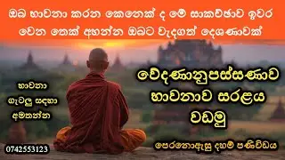 වේදණානුපස්සණා භාවනාව සරලව වඩමු | Dhaham Asa | Dhamma chakku #bawana වේදණානුපස්සණා භාවනාව