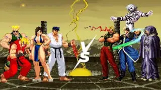 SF Super Hero Team vs KOF Bosses Team [Kof2002 Mugen]