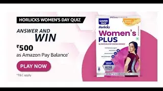 Funzone Amazon Horlicks Women's Plus Quiz Answers Today |7 March 2024 | @dailyquiztime #amazonfunzon