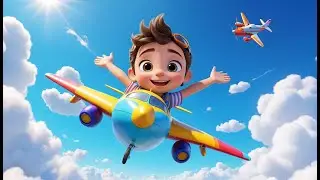 Flying High in My Airplane | Airplane Song for Kids | Sky Adventure Nursery Rhyme