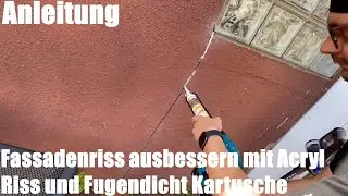Fassadenriss (Setzrisse) ausbessern mit Acryl Riss und Fugendicht Kartusche - Heimwerker Anleitung
