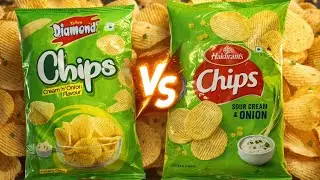Green Chips Battle 💚 Diamond vs Haldiram&rsquo;s | Cream & Onion ASMR Review