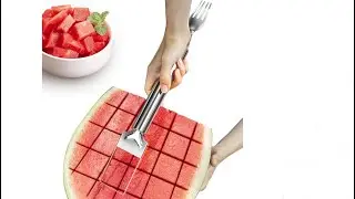 CripsTaste Watermelon Fork Cutter Slicer Tool, Stainless Steel Fruit Cutter Melon Slicer Cutter Tool