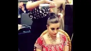 National wedding exhibition 2013 excel London. Asian bridal live makeup /hair demo. Malika Jafrin