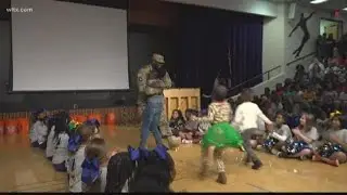SC military father surprises his children at school for Christmas