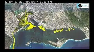 Solid waste transport in Kingston Harbour flow rate=2 0