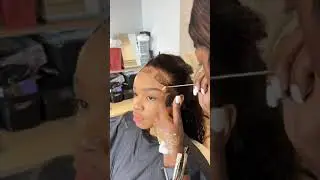 Dramatic baby hair for the long curl lace front wig! Would you try?  #amandahair #shorts #wiginstall