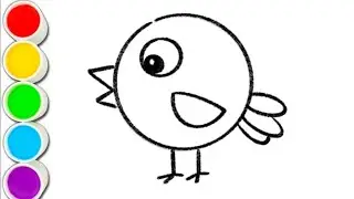 How to draw Easy cute blue bird 🐦 for kids | Easy Fun For Kids 