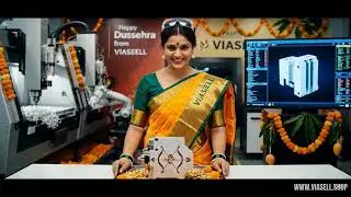Happy Dussehra from VIASELL: Celebrating Innovation & Tradition in a Modern CNC Machine Shop!