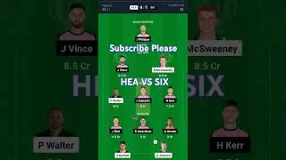 HEA vs SIX Dream11 Prediction | HEA vs SIX Dream11 Team | HEA vs SIX T20 Dream11 Prediction |