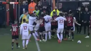 Players scrap during Bournemouth vs Watford