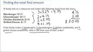 Finding the total final amount