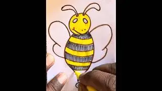 How to draw cute honey bee with sketch pen 