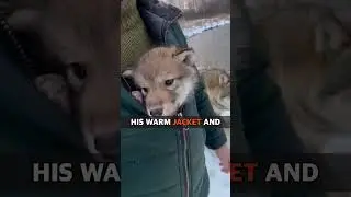 Волчица просит мужчину о помощи...