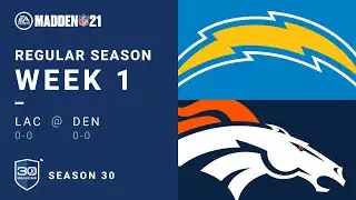 UFL S30W01. Los Angeles Chargers @ Denver Broncos | Madden NFL 21