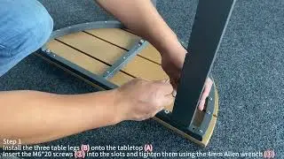 Oasbira curved outdoor sectional set Installation Video Guide-coffee table(5454)