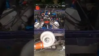 x275 tire drag car - single turbo Ford Mustang cold start - 98MM Turbo