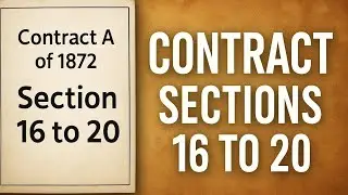 Contact act of 1872 and section 16 to 20