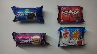 Oreo, Bourbon, JimJam & Milk Bikis Biscuit opening ASMR video/Satisfying ASMRVideo#biscuitopening