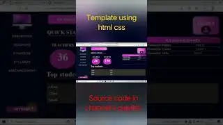 Template using html and css for beginners source code in channel's playlist