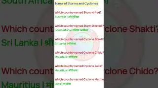 Name of Storms and  Cyclones   #Study #job #gk #gs #rrb #ssc #shorts
