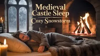 Deep Sleep in a Medieval Castle | History Story & Snowstorm Sounds for Insomnia