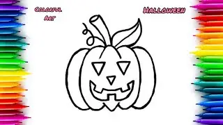 Halloween Drawing Tutorial | Scary Pumpkin Coloring with Markers 🌈