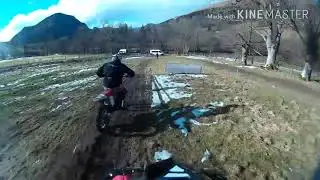 Mick Extance school CRF250 - End of Enduro day race in the snow.