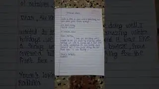 Letter to your cousin how you spent your winter holidays. Informal letter writing #shortvideo.