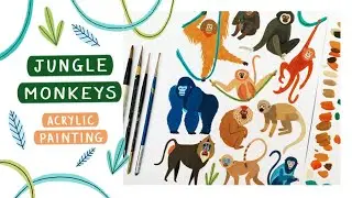 ACRYLIC PAINTING TIMELAPSE | Jungle Primates