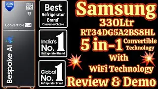 New Samsung Bespoke AI 330L Double Door Fridge With 5 In 1 Convertible Demo And Review Video 2025
