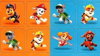 Rubble Rocky Zuma Skye Marshall and Chase - Memory Puzzle Game with Paw Patrol