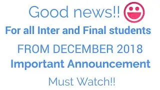 Important Announcement for CMA Inter and Final students
