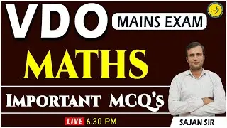 VDO Mains 2022 | Math's Classes | Important MCQs | By Sajan Sir | Sankalp Coaching Ganganagar