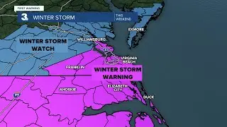 Winter Storm Warning in effect for most of southeastern Virginia, northeast NC