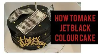 How to make jet black color cake//black colour cake//black colour cake//Black cream cake