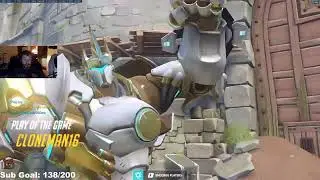 POTG! CLONEMAN16 REINHARDT OVERWATCH GAMEPLAY SEASON 34 TOP 500